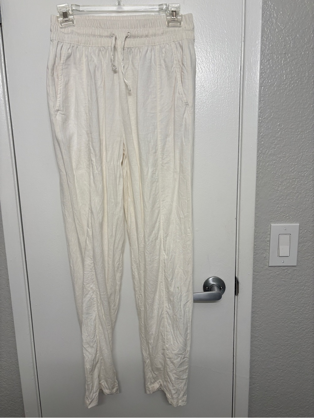 Cream Drawstring Joggers - Picture 2 of 4